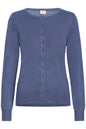 20604187 Basic O-Neck Button Cardigan Navy/Blue