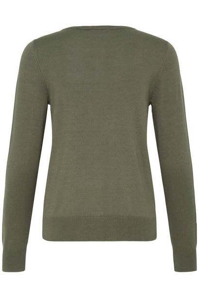 20604187 Basic O-Neck Button Cardigan Olive Green