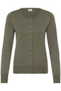 20604187 Basic O-Neck Button Cardigan Khaki