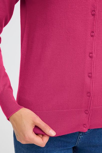 20604187Ss26 Basic O-Neck Fine Knit Card Magenta