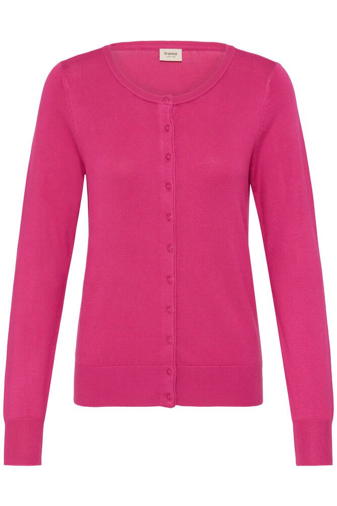 20604187Ss26 Basic O-Neck Fine Knit Card Magenta