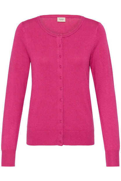 20604187Ss26 Basic O-Neck Fine Knit Card Magenta