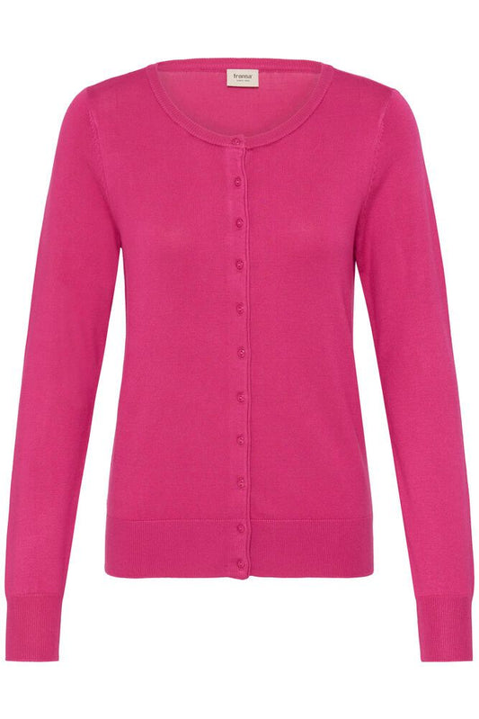 20604187Ss26 Basic O-Neck Fine Knit Card Magenta
