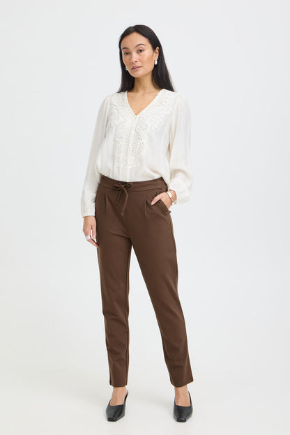 20605622 Stretchy Pull up Tracksuit Trousers Brown