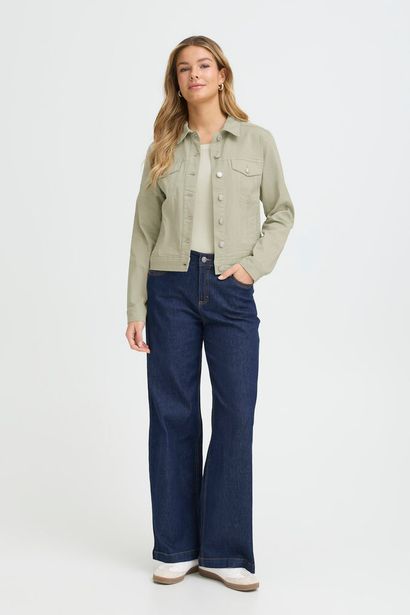 20609189 Short Denim Jacket Sage Green