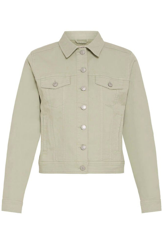 20609189 Short Denim Jacket Sage Green