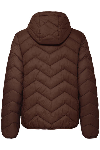 20609336 LIGHT PADDED CASUAL SHORT HOODED COAT Brown
