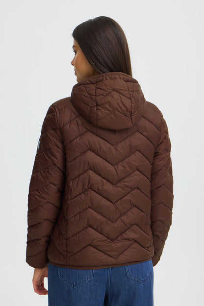 20609336 LIGHT PADDED CASUAL SHORT HOODED COAT Brown
