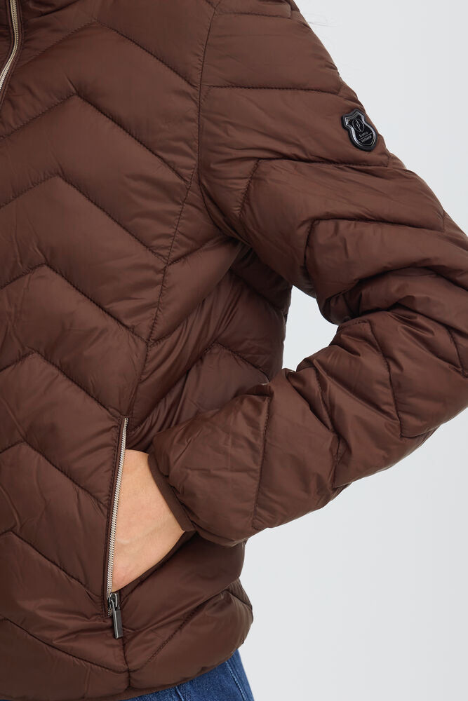 20609336 LIGHT PADDED CASUAL SHORT HOODED COAT Brown