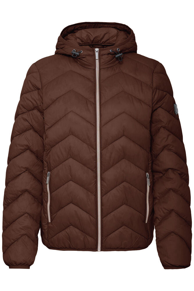 20609336 LIGHT PADDED CASUAL SHORT HOODED COAT Brown