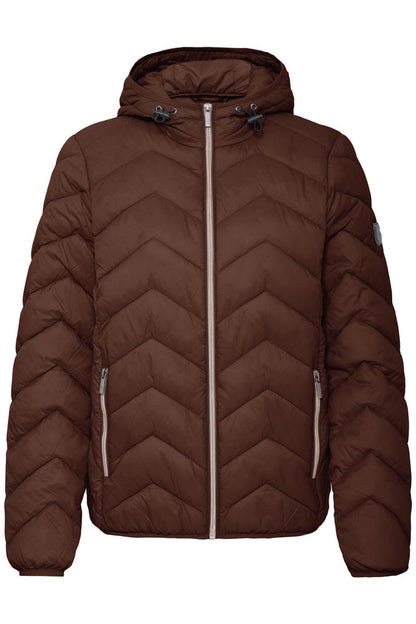 20609336 LIGHT PADDED CASUAL SHORT HOODED COAT Brown