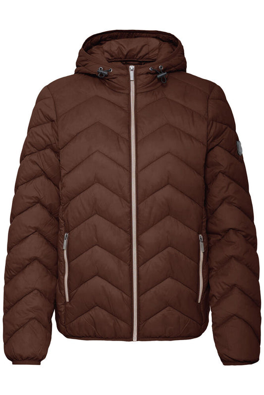 20609336 LIGHT PADDED CASUAL SHORT HOODED COAT Brown