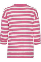 20610279 Stripe Button Sleeve Bas Jumper Carmin Rose