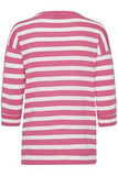 20610279 Stripe Button Sleeve Bas Jumper Carmin Rose