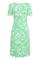 20610387 Print Jersey S/S A-Line Dress Green