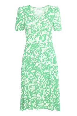 20610387 Print Jersey S/S A-Line Dress Green