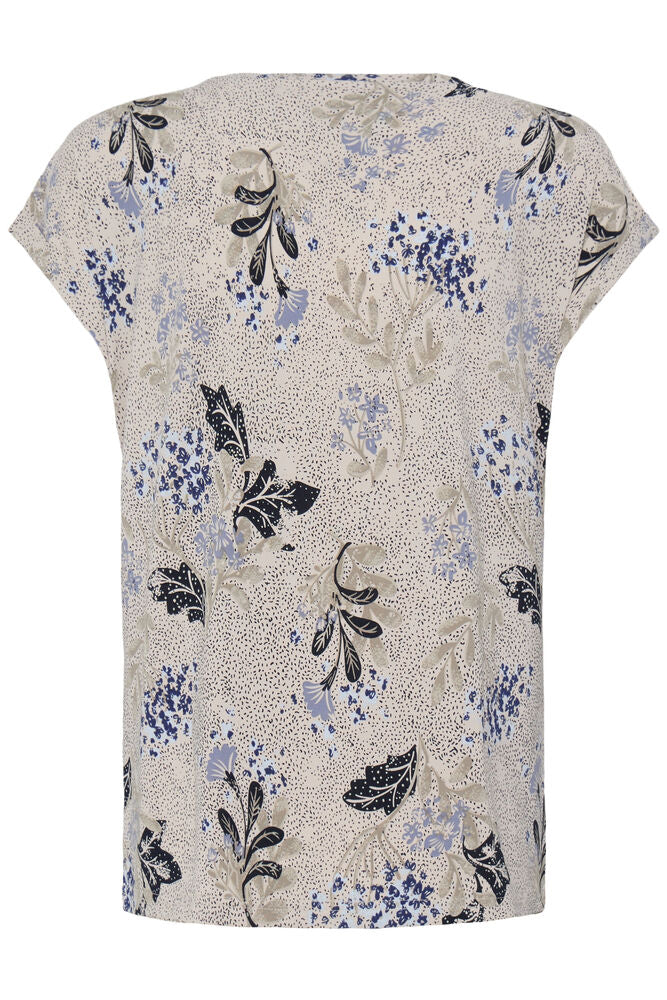 20610634 TEES PRINT SH/SL Cream/Blue