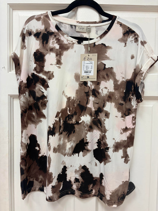 20610634 TEES PRINT SH/SL Cream/Brown