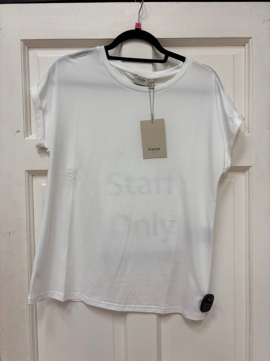 20610634Ss26 CAP SLEEVE ROUND NECK PRINT TEE Cream