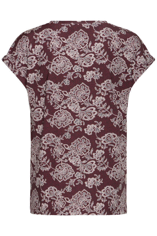 20610634 ?20 TEES PRINT SH/SL Wine/Grey