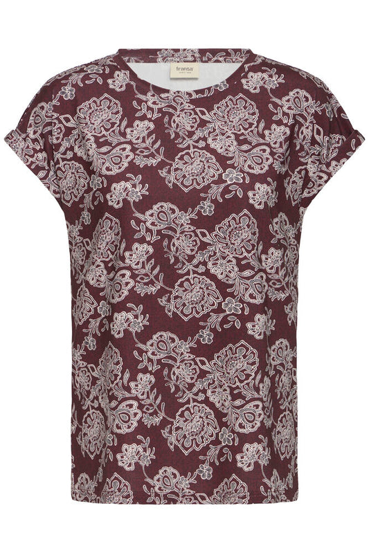 20610634 ?20 TEES PRINT SH/SL Wine/Grey