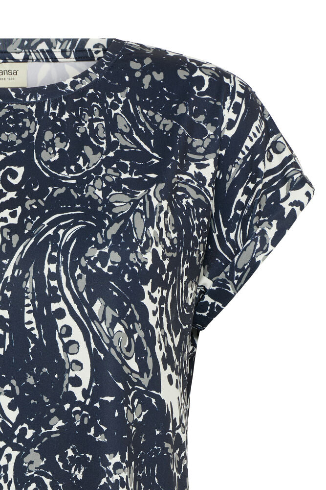 20610634 TEES PRINT SH/SL Navy/Green