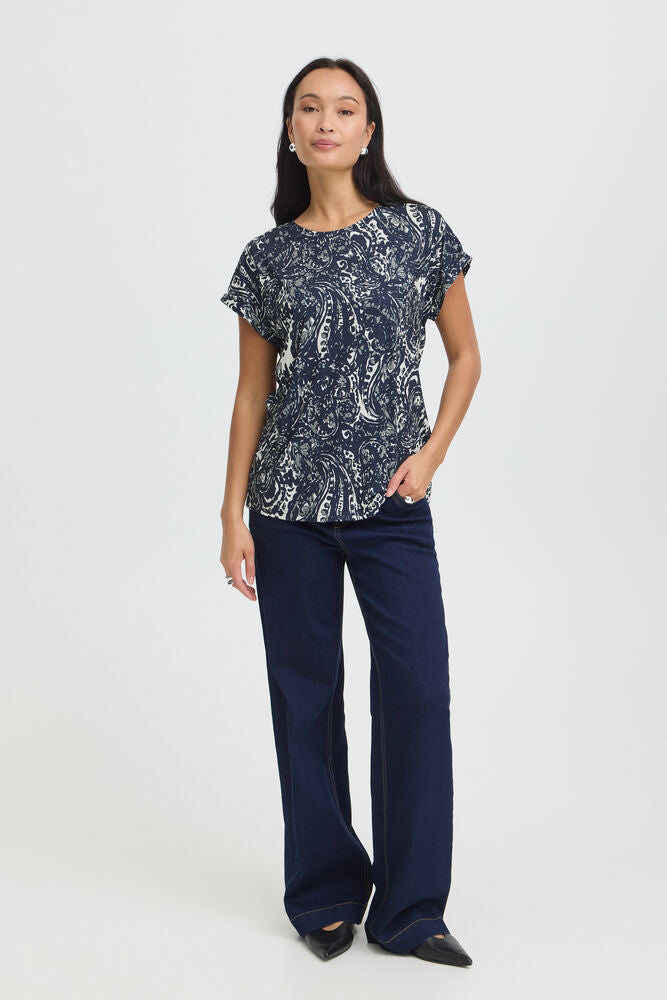 20610634 TEES PRINT SH/SL Navy/Green