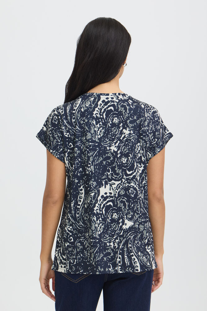 20610634 TEES PRINT SH/SL Navy/Green