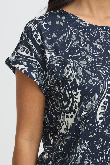20610634 TEES PRINT SH/SL Navy/Green