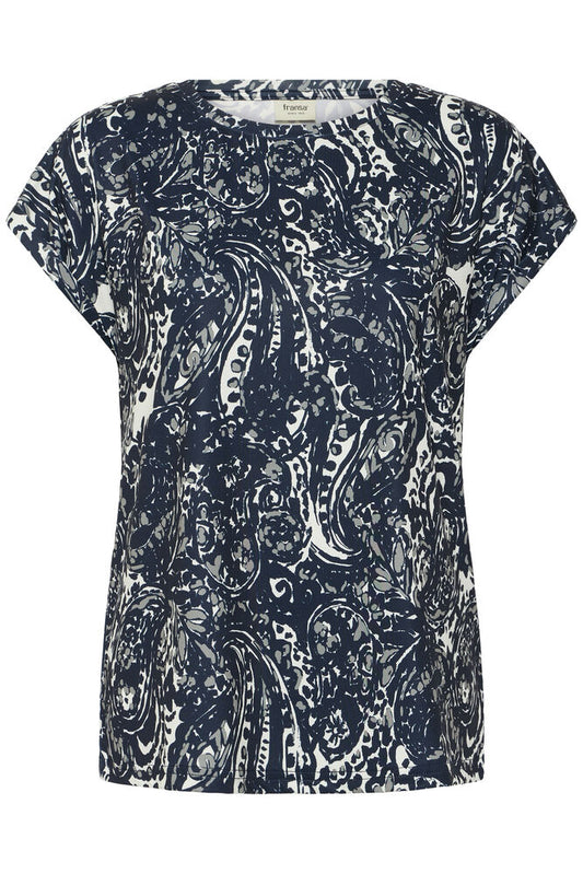 20610634 TEES PRINT SH/SL Navy/Green