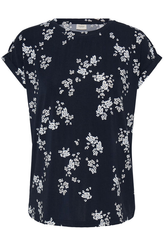 20610634  TEES PRINT SH/SL Navy/Cream