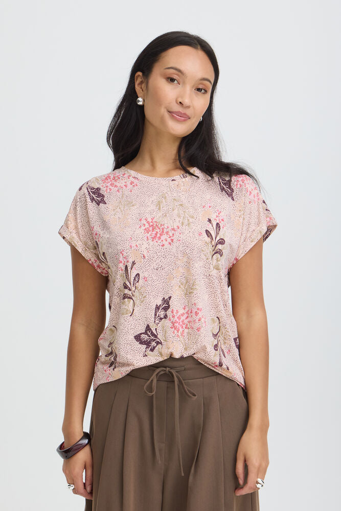 20610634 TEES PRINT SH/SL Pink/Plum