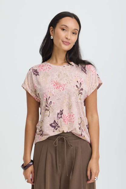 20610634 TEES PRINT SH/SL Pink/Plum