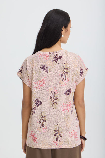 20610634 TEES PRINT SH/SL Pink/Plum