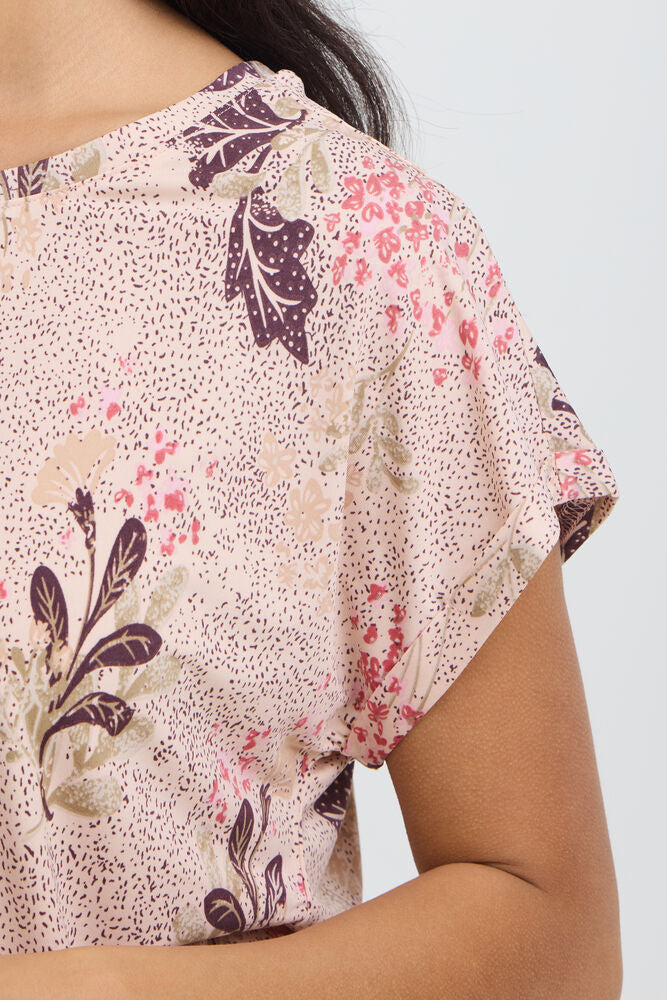 20610634 TEES PRINT SH/SL Pink/Plum