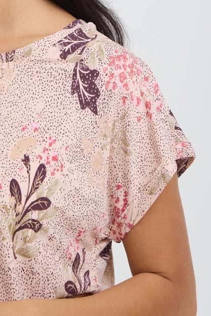 20610634 TEES PRINT SH/SL Pink/Plum