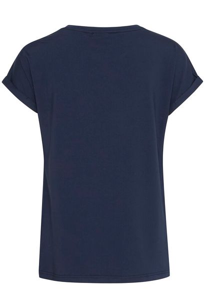 20610634Ss25 Cap Slve Print Basic Top Navy