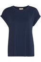 20610634Ss25 Cap Slve Print Basic Top Navy