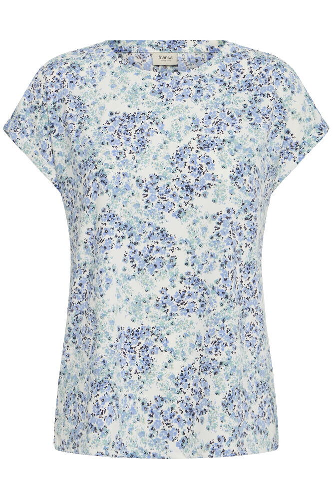20610634Ss26 CAP SLEEVE ROUND NECK PRINT TEE Blue/Green