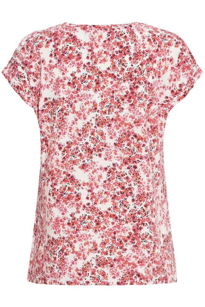20610634Ss26 CAP SLEEVE ROUND NECK PRINT TEE Pink/Orange