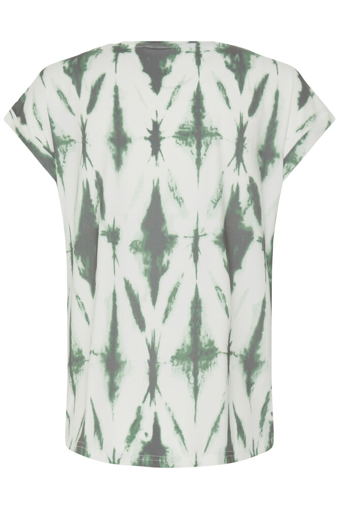 20610634Ss26 CAP SLEEVE ROUND NECK PRINT TEE Green/White