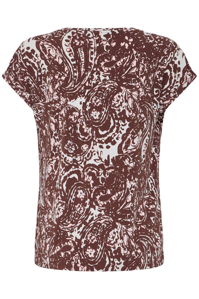 20610634 TEES PRINT SH/SL Wine/Pink
