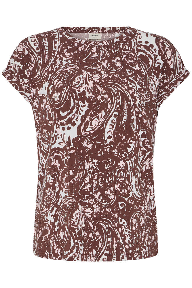20610634 TEES PRINT SH/SL Wine/Pink