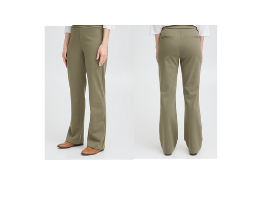 20611825 BOOTCUT HEAVY JERSEY PULL UP TROUSERS Green