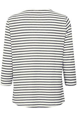 20613431 Hex/Stripe Soft Feel Boat Neck Navy/Cream