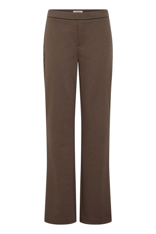20613528 BOOT CUT PULL UP HEAVY JERSEY TROUSERS Chocolate
