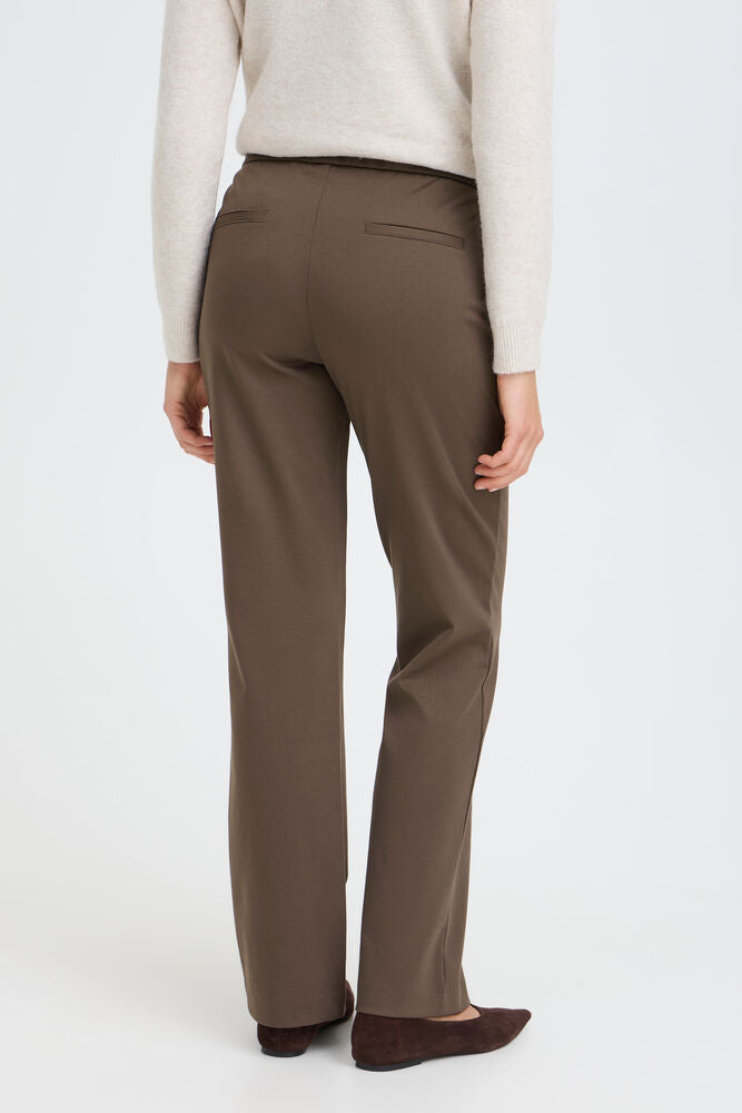 20613528 BOOT CUT PULL UP HEAVY JERSEY TROUSERS Chocolate
