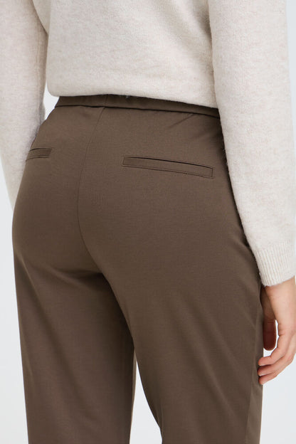20613528 BOOT CUT PULL UP HEAVY JERSEY TROUSERS Chocolate