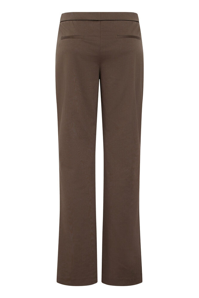 20613528 BOOT CUT PULL UP HEAVY JERSEY TROUSERS Chocolate