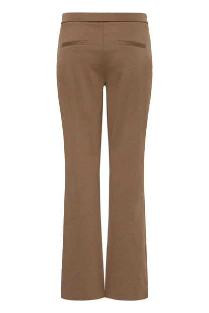20613528 BOOT CUT PULL UP HEAVY JERSEY TROUSERS Brown